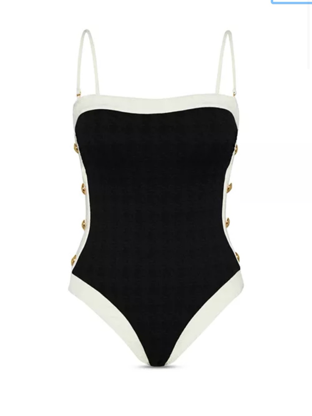 L’agence Tory Bandeau One Piece Swimsuit Black & White (L) Brand New, Never Worn